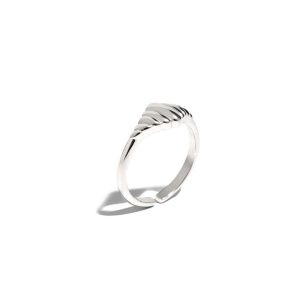 Elegant Emily Ring with textured design, perfect for layering or wearing solo.
