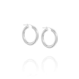 Boomerang Earrings - 925 Sterling Silver in classic hoop design, crafted from lightweight sterling silver.