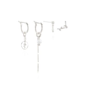 Flower Earrings Set - 925 Sterling Silver