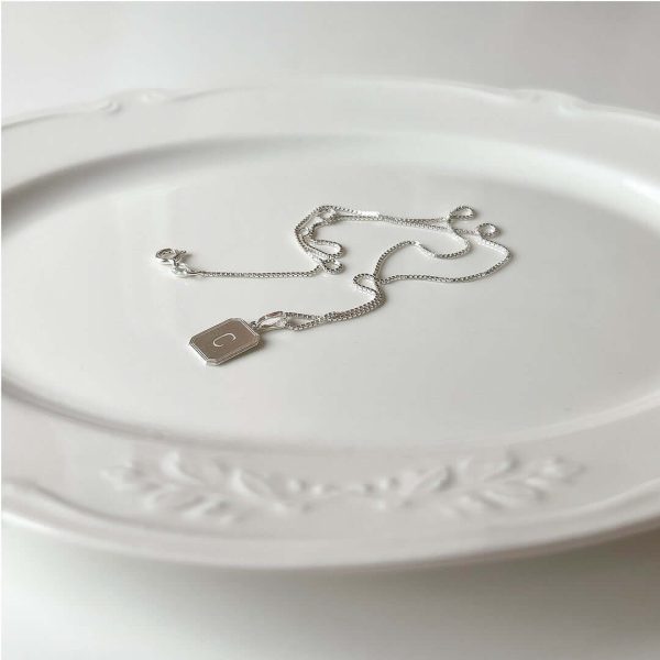 Initial Vintage Necklace  - 925 Sterling Silver