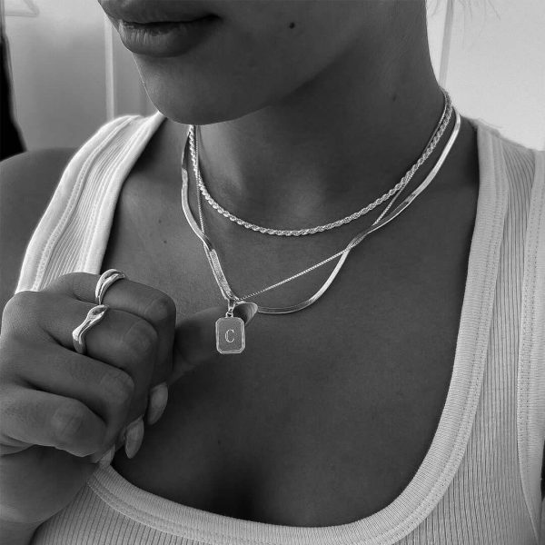 Initial Vintage Necklace  - 925 Sterling Silver