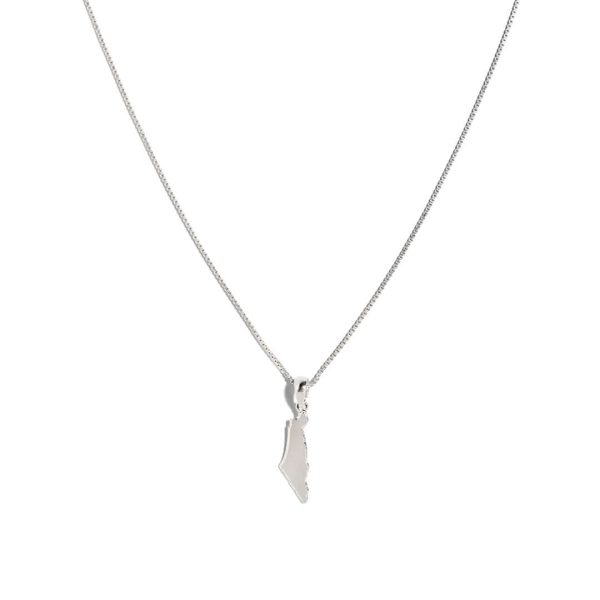 Israel Map Necklace - 925 Sterling Silver