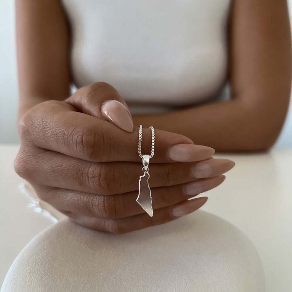 Israel Map Necklace - 925 Sterling Silver