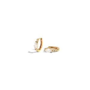 Ness Earrings featuring a gold hoop design with sparkling crystal accents, perfect for any occasion.