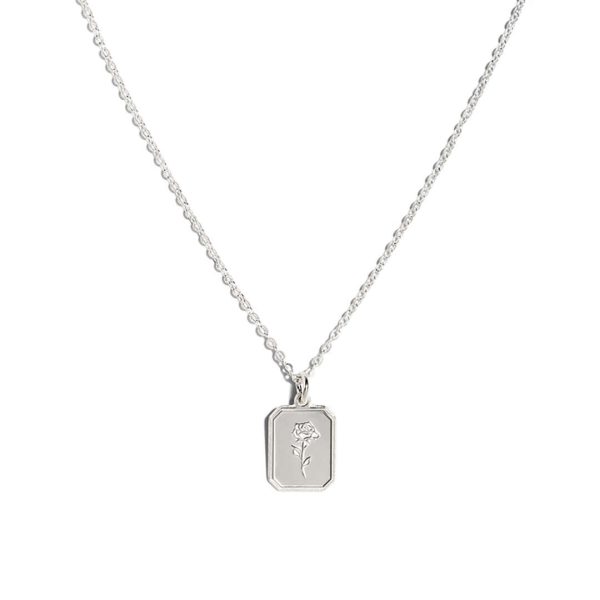 Vintage Rose Necklace - 925 Sterling Silver